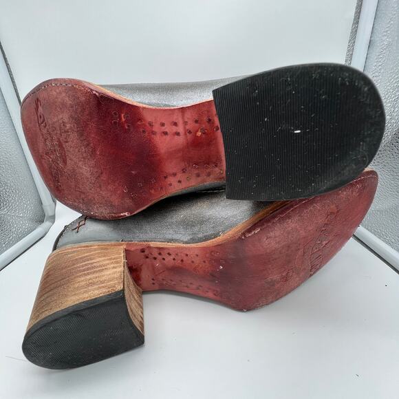 Freebird by Steven Candella Gray Brown Multi Booties Shoes Heel Women's Size 12 - Picture 7 of 11